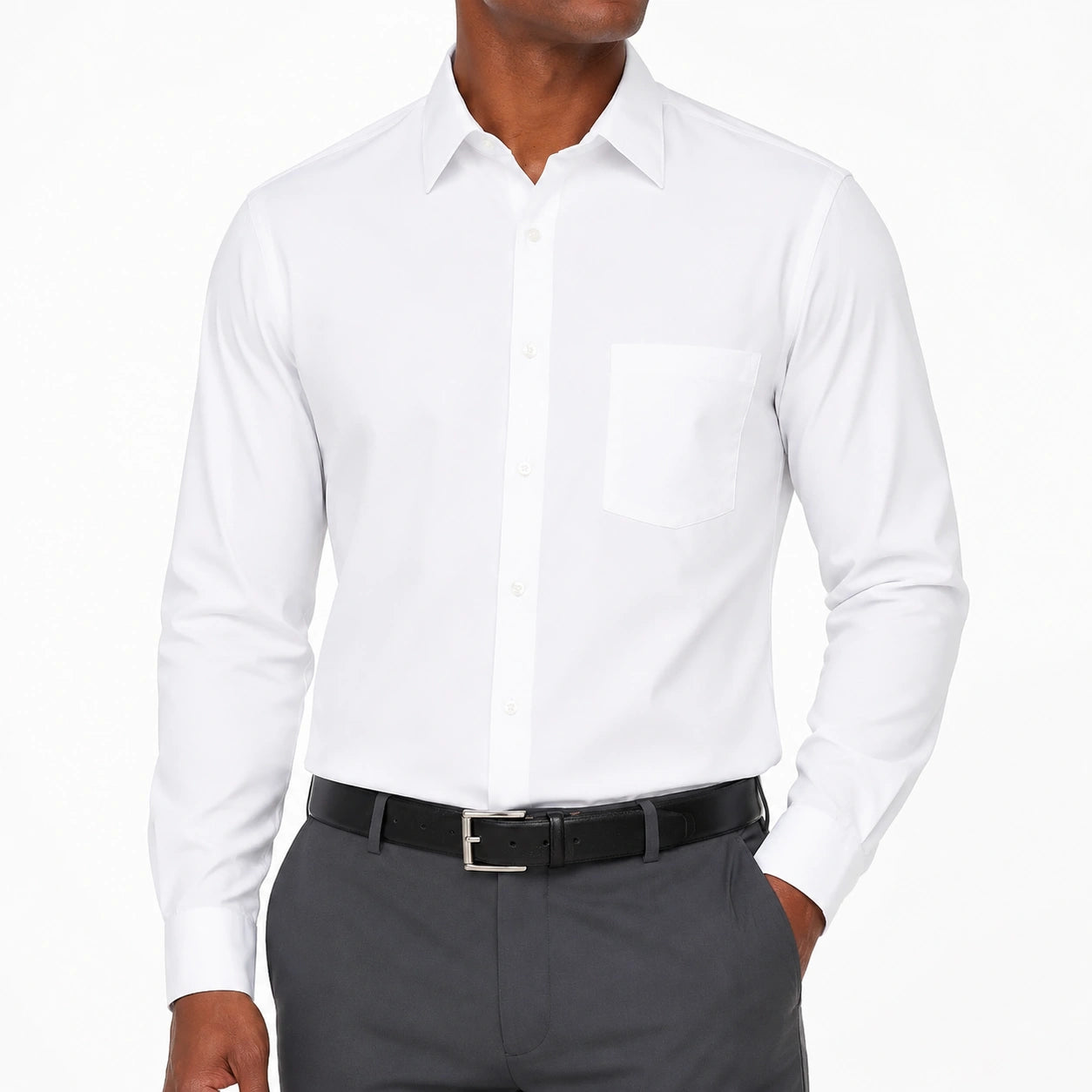 Camicia uomo taglia M bianca a maniche lunghe con taschino stile formale