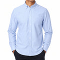 Camicia uomo taglia M in cotone azzurro con collo button-down - maniche lunghe stile casual