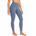Leggings donna M in tessuto elasticizzato blu ardesia a vita alta per fitness