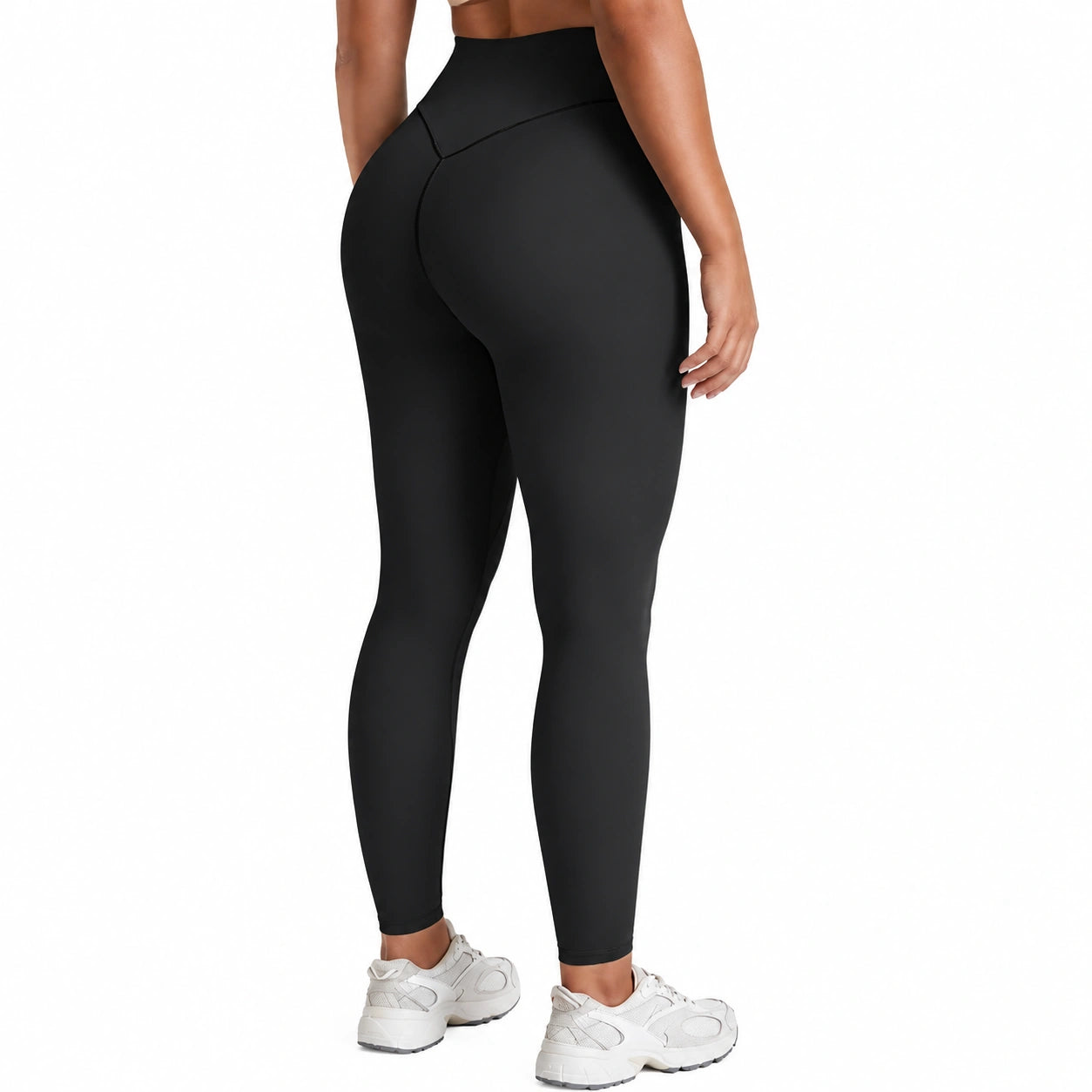 Leggings sportivi donna taglia S neri in tessuto elasticizzato a vita alta
