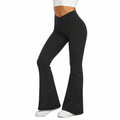 Leggings donna taglia S neri a vita alta elasticizzati svasati