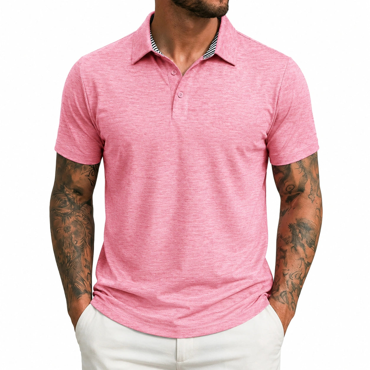 Polo uomo taglia M rosa a maniche corte casual