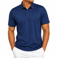 Polo da uomo M in tessuto blu navy a manica corta per look casual